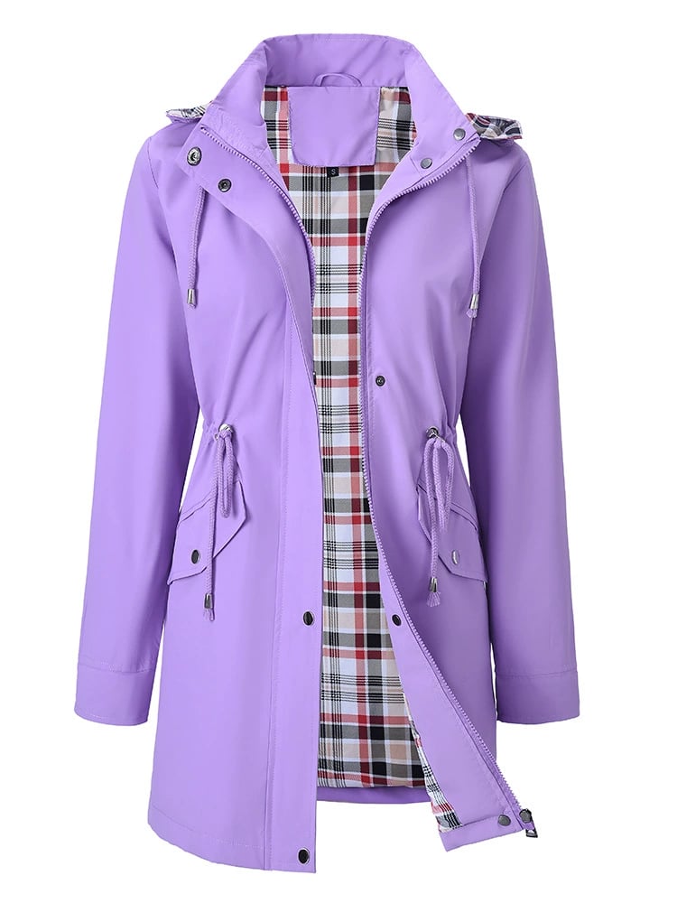 Chaqueta Impermeable para Mujer a Cuadros