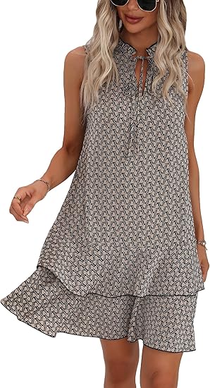💃 Vestido con Estampado Geométrico y Moño para Mujer – Elegante, Moderno y con Estilo Effortless ✨👗