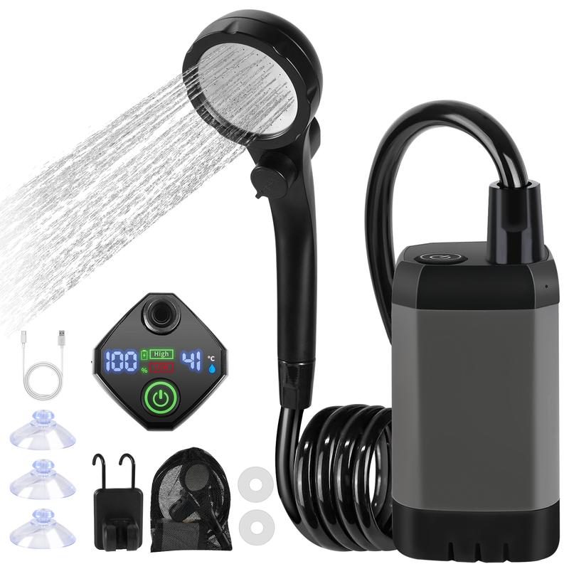 Portable Camping Shower with Rechargeable Pump