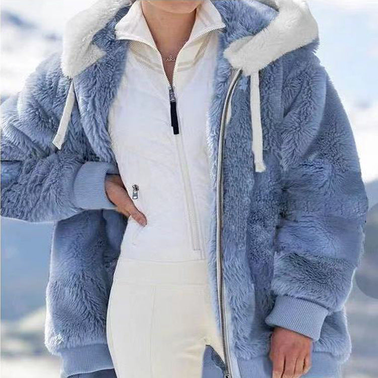 🧥 ¡60% DE DESCUENTO + ENVÍO GRATIS! ✨ Abrigo con Capucha de Forro Polar - Lana de Cordero Caliente y Resistente al Viento para Invierno Extremo ❄️🎁