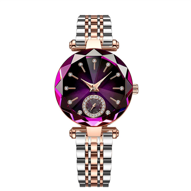 Reloj de Acero Inoxidable Brillante e Impermeable de Lujo para Mujer