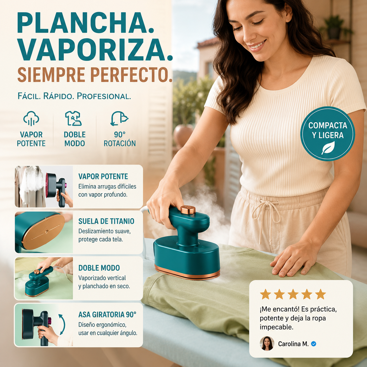 🌟 Mini Plancha de Vapor Portátil – Ropa Perfecta en Segundos ✨👚