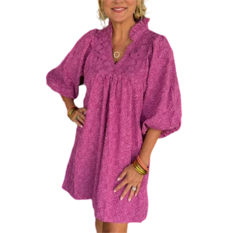 Vestido Elegante Tallado de Color Sólido
