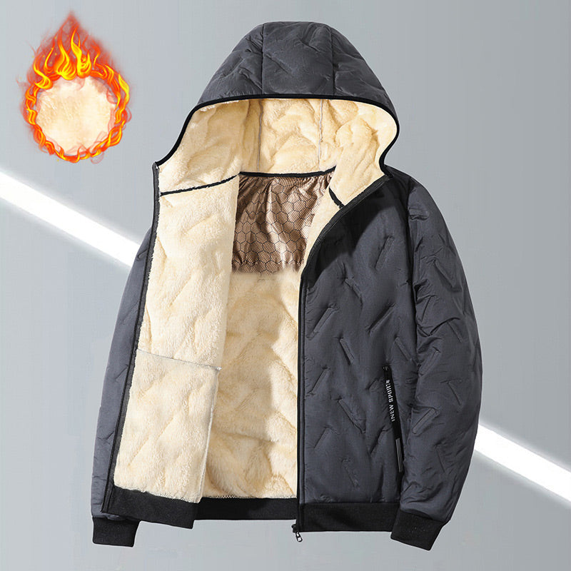 Chaqueta con Capucha y Cremallera para Hombre – Caliente de Invierno
