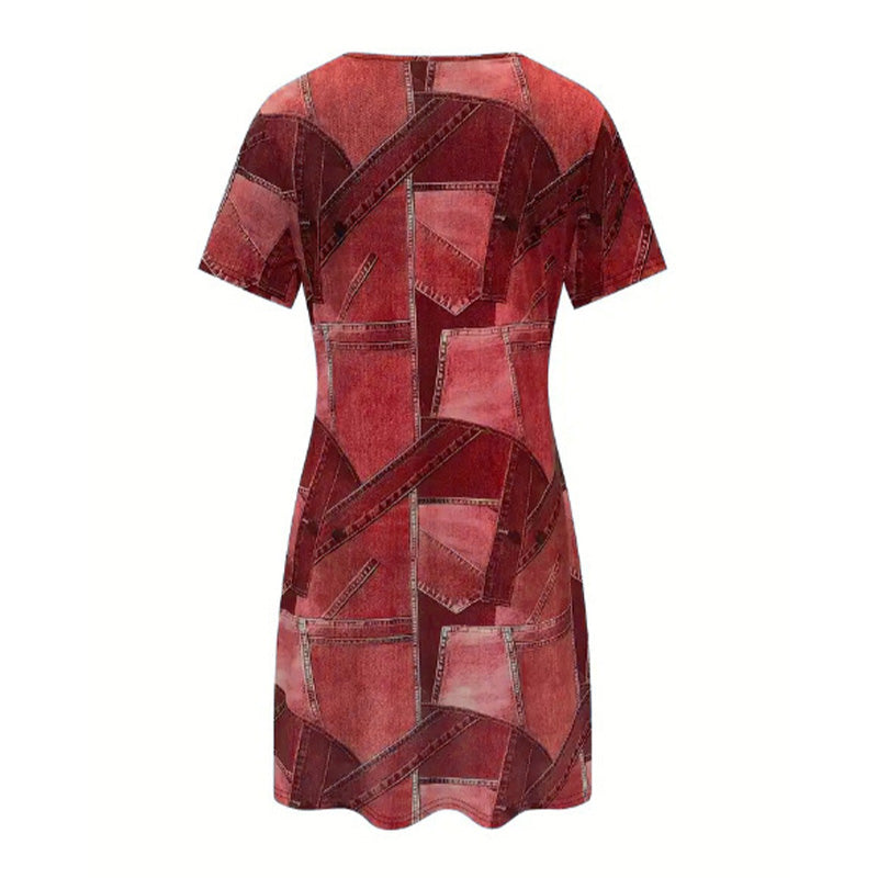 Vestido Casual para Mujer con Estampado Patchwork