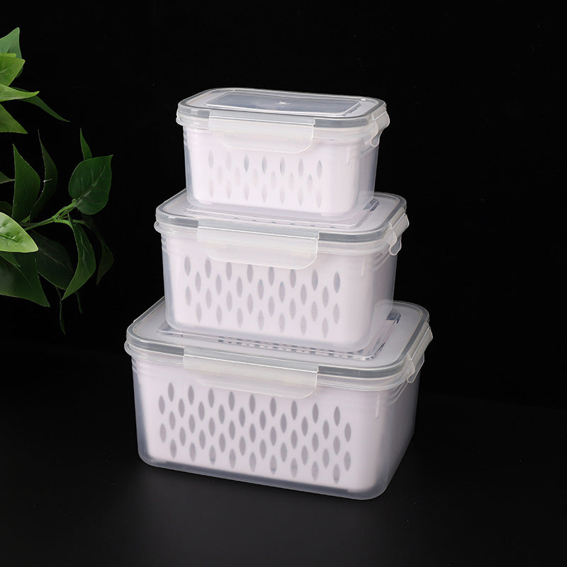 ⚡Oferta relámpago 50% de descuento🍇Juego de 3 recipientes para almacenar fruta en el refrigerador con colador extraíble