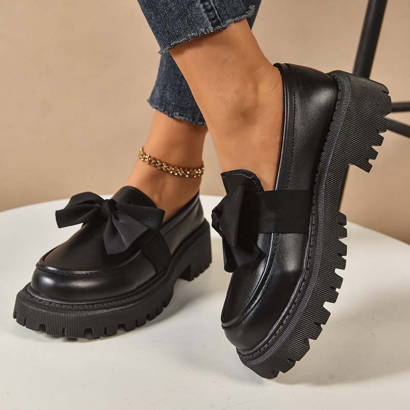 Mocasines de Plataforma Lindos y Elegantes con Moño