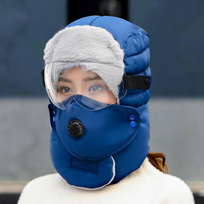 Gorro térmico con máscara con válvula de respiración desmontable