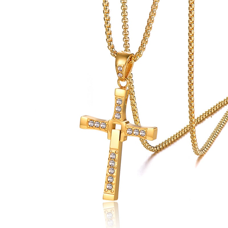 Collar con Dije de Cruz Unisex para Hombre y Mujer