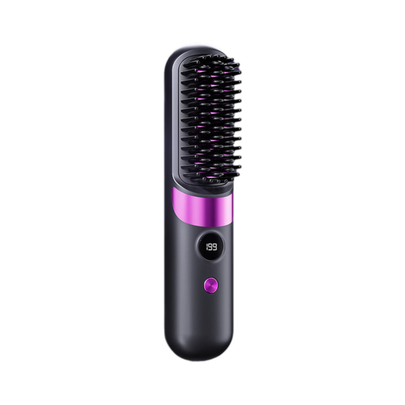 💇♀️🔥 Cepillo Alisador Inalámbrico 3 en 1: alisa, riza y desenreda – USB-C, 4 niveles – ¡cabello perfecto en cualquier lugar! ✨