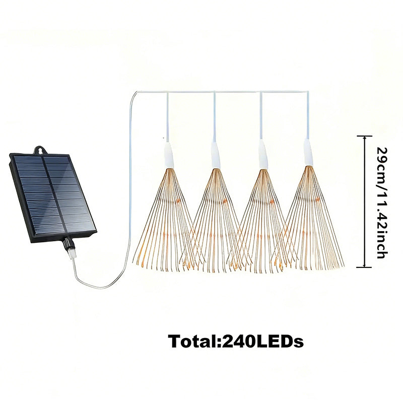 Luces solares tipo fuegos artificiales para jardín y fiestas ✨