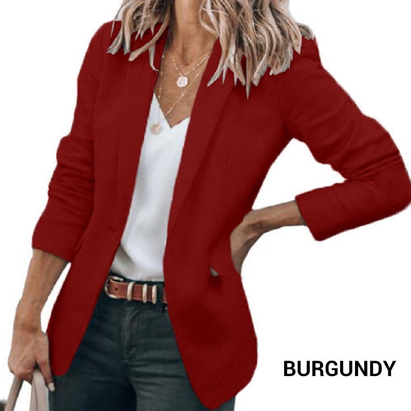 Chaqueta elegante de solapas suaves y sólidas