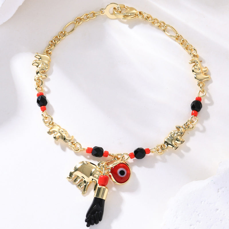 📿 ¡OFERTA POR TIEMPO LIMITADO 50% DE DESCUENTO! 🌀 Pulsera Boho de Ojo Turco y Elefante de la Suerte – Colgantes Simbólicos, Ajuste Ajustable, Acabado Dorado y 7 Estilos ✨
