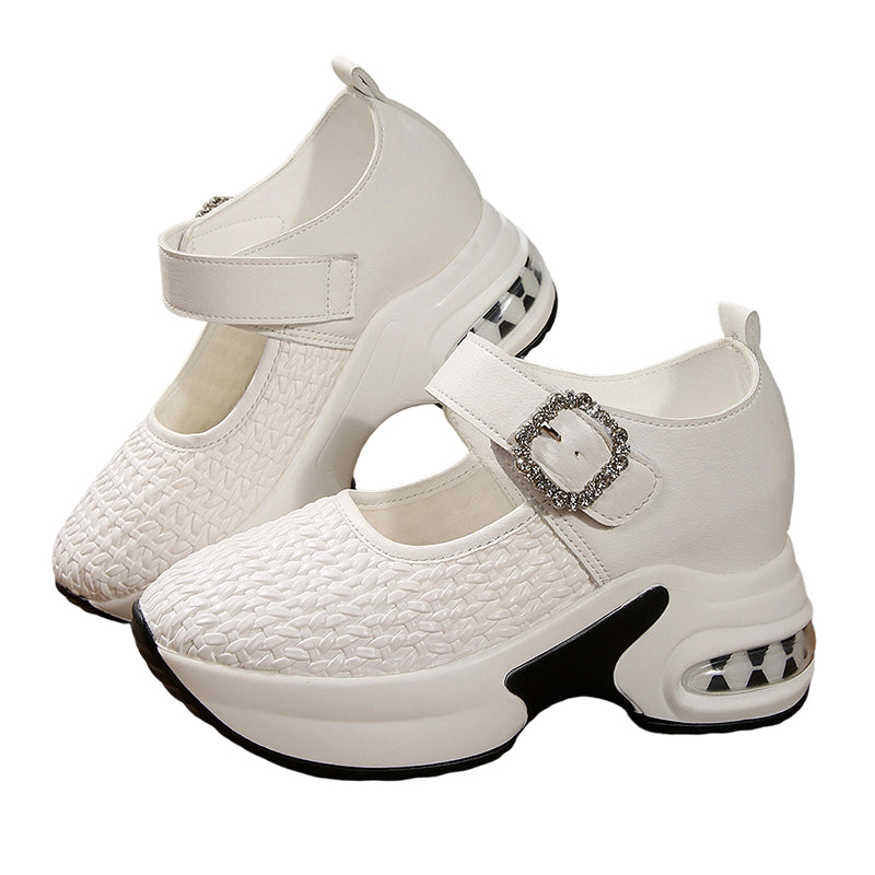 🥿 ¡OFERTA POR TIEMPO LIMITADO 50% DE DESCUENTO! 🪡 Mary Janes de Plataforma de Tejido Transpirable – Ajuste Elegante, Suela Ergonómica, Antideslizantes y 2 Colores ✨