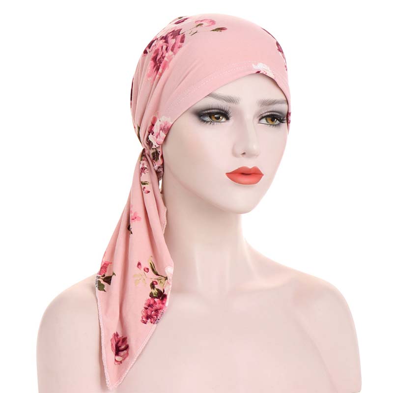 👒 ¡TIEMPO LIMITADO 50% DE DESCUENTO! ✨ Turbante de cabeza preatado con estampado floral de mujer – Suave, elástico, versátil 🌸