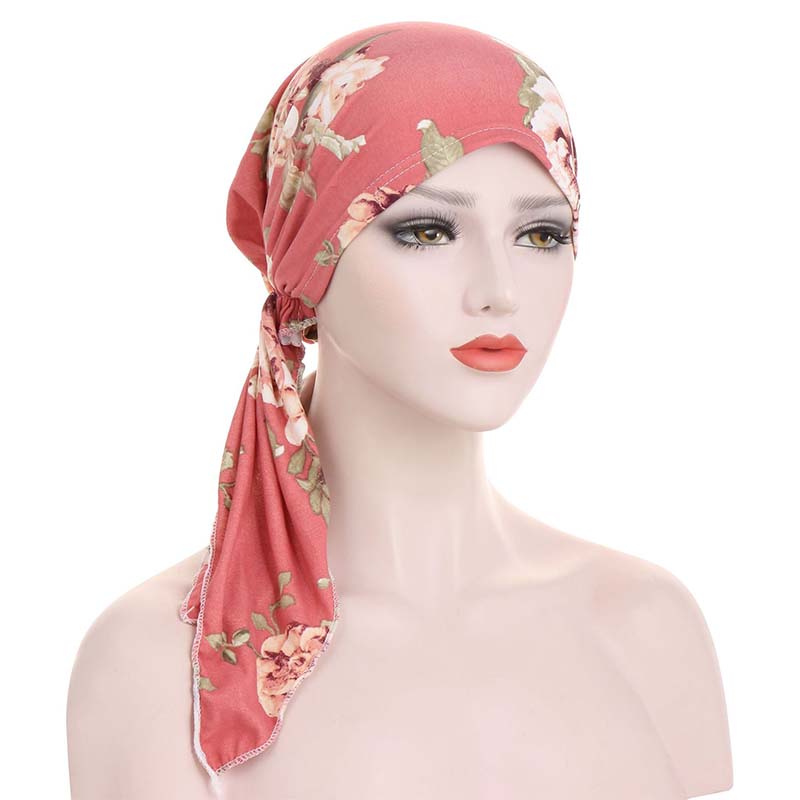 👒 ¡TIEMPO LIMITADO 50% DE DESCUENTO! ✨ Turbante de cabeza preatado con estampado floral de mujer – Suave, elástico, versátil 🌸