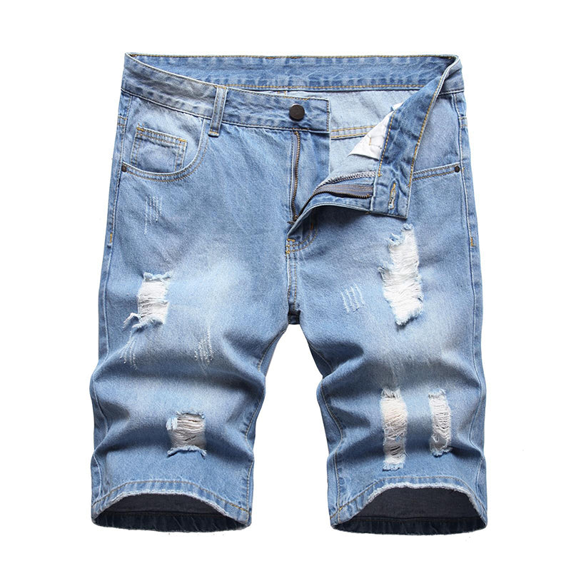 👖 ¡OFERTA LIMITADA 50% OFF! 💥 Shorts Vaqueros Vintage Desgastados – Corte Recto Slim, Herrajes Duraderos, Estilo Urbano ✨