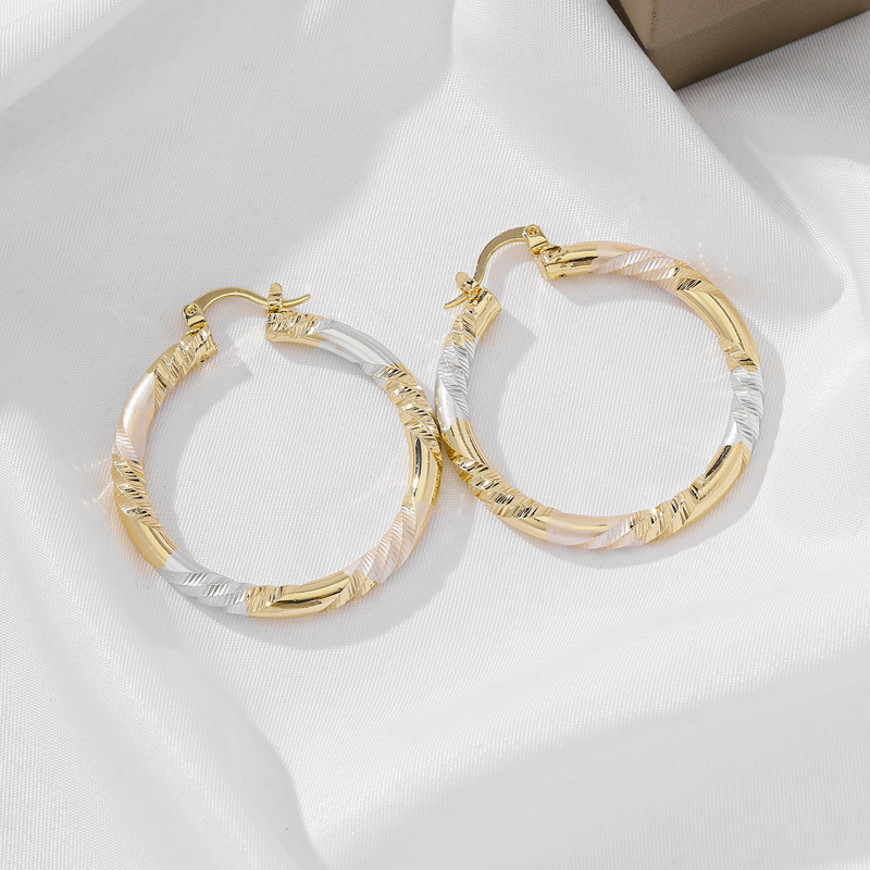 Pendientes de Aro Retorcido Elegantes para Mujer