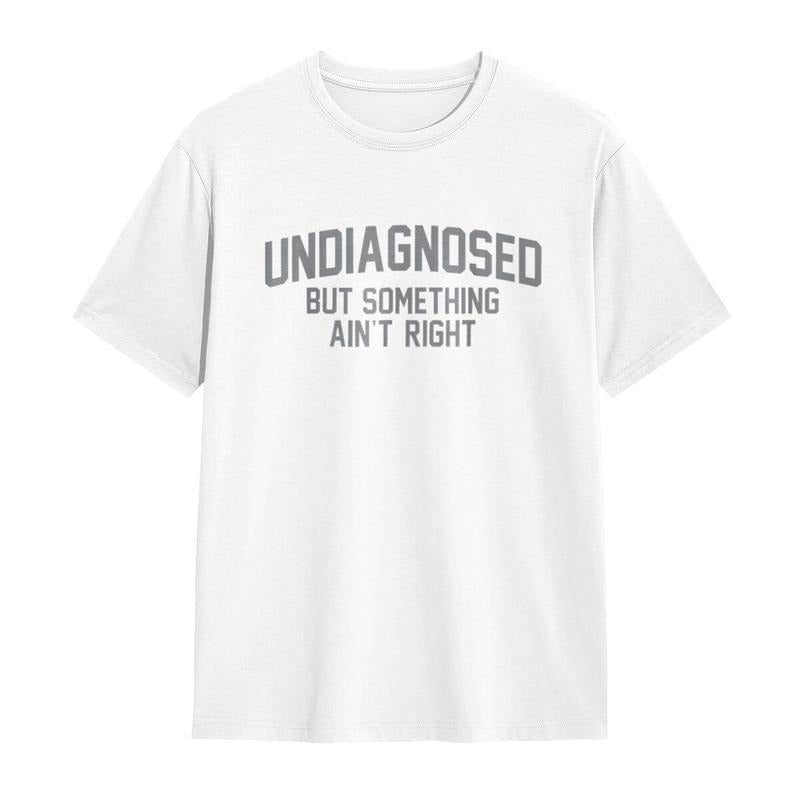 Camiseta divertida con eslogan estampado “UNDIAGNOSED“