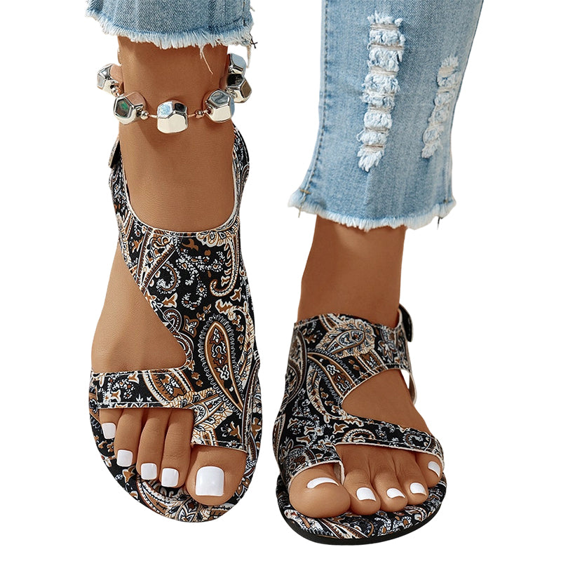 ๐ก LIMITED-TIME 50% OFF! ๐ฅ Women's Ethnic Flat Slide Sandals โ Toe-Ring, Breathable, Non-Slip โจ