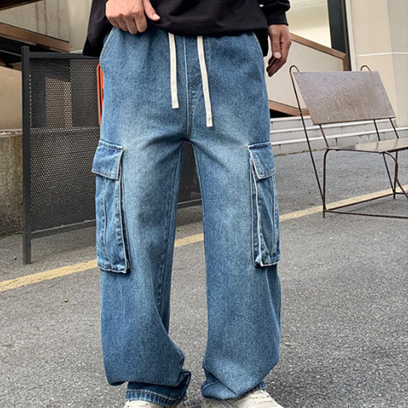 🎉 2026 Sale — Over 38,000 Sold! 👖 Utility Wide-Leg Cargo Jeans – Large Pockets & Drawstring Waist 🎒