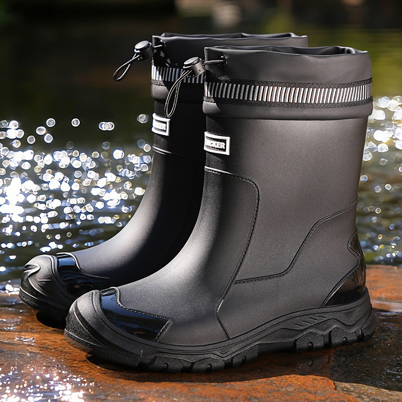 Unisex Mid-Calf Waterproof Rain Boots 🌧️ Splash Through Puddles, Stay Perfectly Dry – Your Wet-Weather Warriors ✨