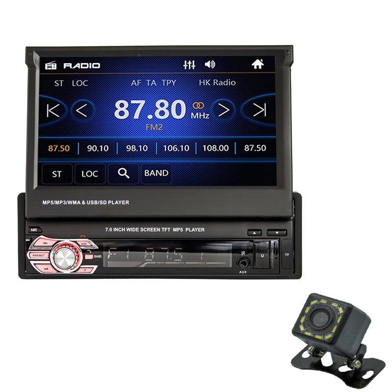 Reproductor MP5 para Auto con Pantalla Retráctil Bluetooth de 7 Pulgadas