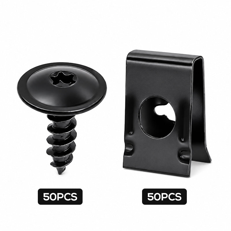 Set Universal de Clips en U y Tornillos Metálicos para Coche