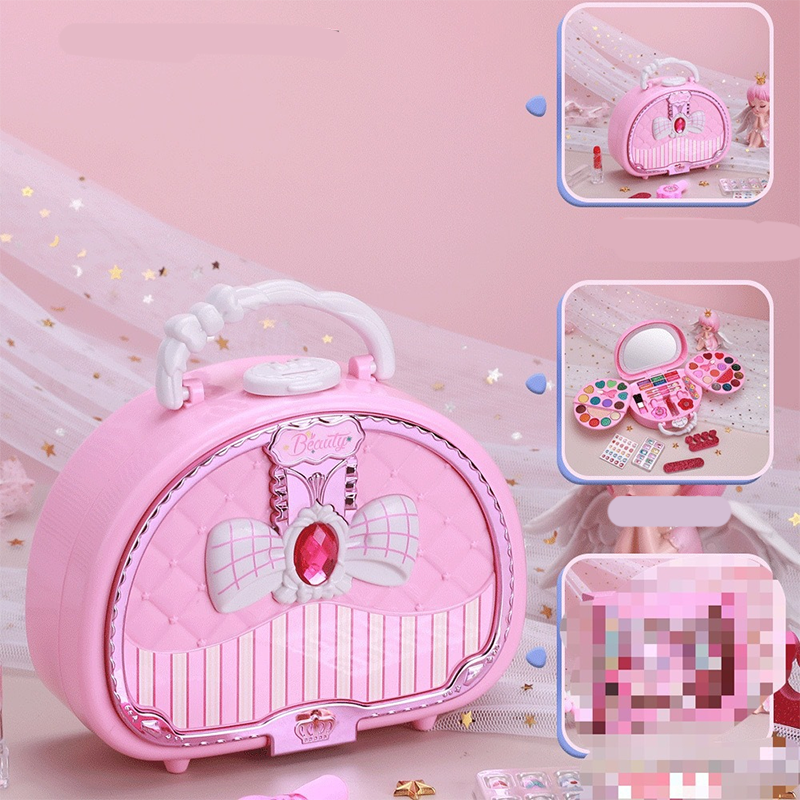 🏆LIMITED TIME SALES - JUST £16.99💄Kids Washable Makeup Toy Set with Portable Pink Handbag