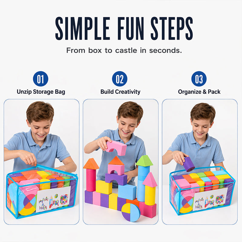 ⏳¡50% DTO por Tiempo Limitado!⏰Set de Bloques de Construcción de Espuma EVA para Niños🏰