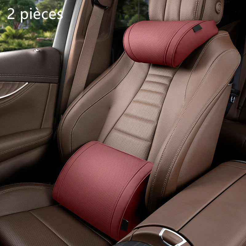 🚗✨ Set Ergonómico Reposacabezas y Lumbar – Soporte Perfecto para Cuello y Espalda, Ideal para Viajes Largos y el Día a Día 🛣️💆♂️