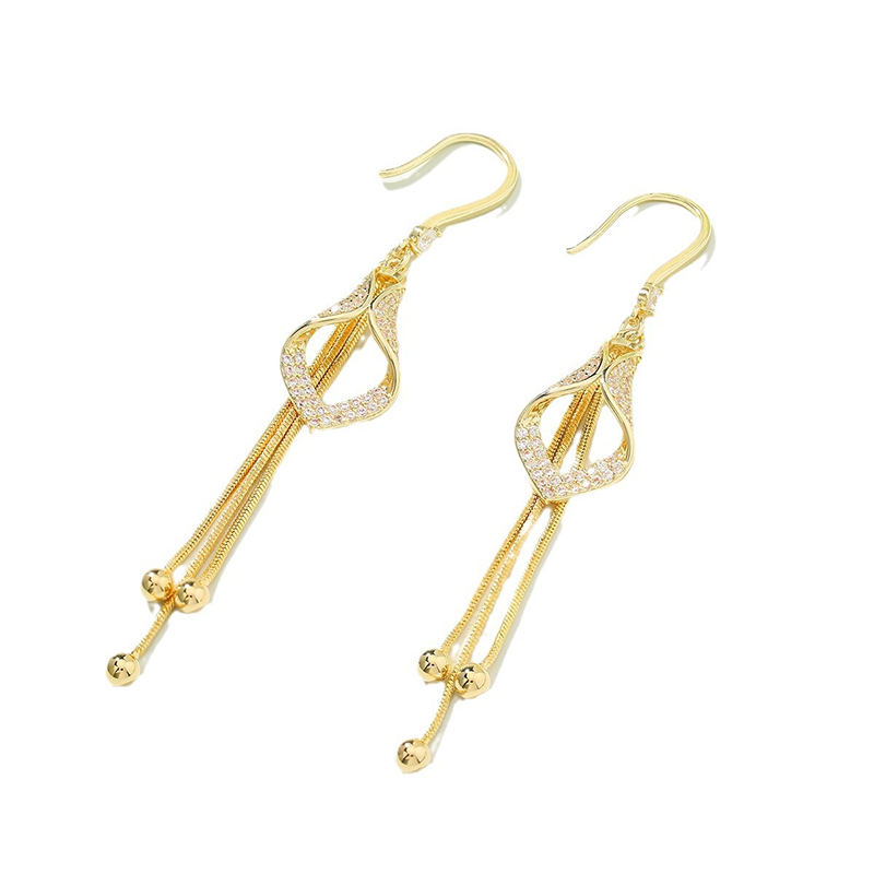 Aretes de Gancho con Borlas Geométricas Elegantes
