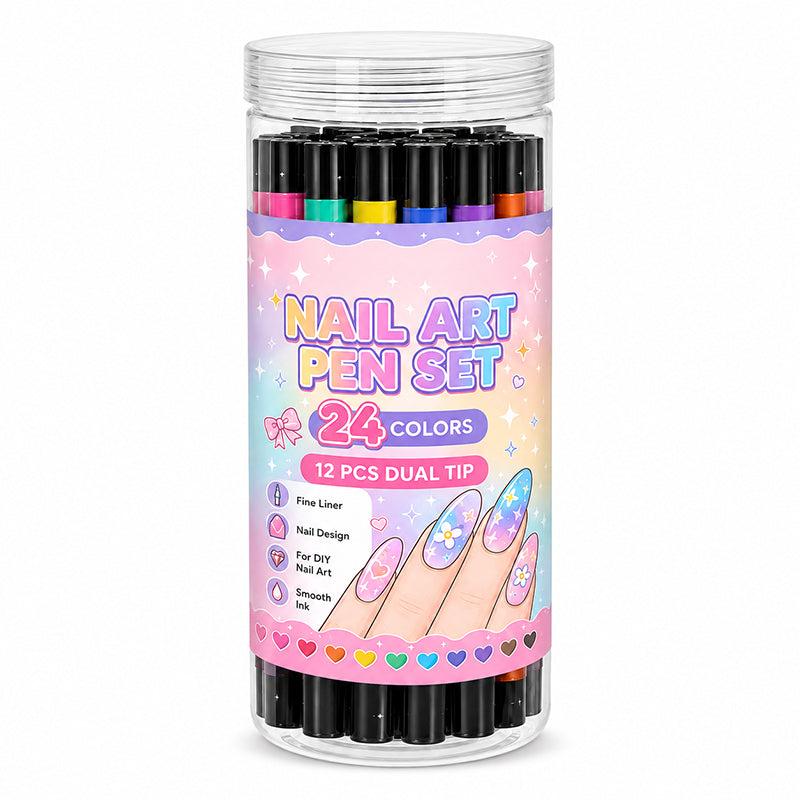 🎁2026 New Arrivals 50% OFF💥24 Colors Dual Ended Nail Art Pens Set🪄🎨