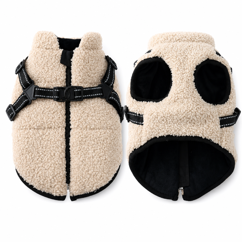 ⏳50% Descuento💥Abrigo Térmico de Invierno con Arnés Integrado y Bandas Reflejantes para Perros🐶❄️
