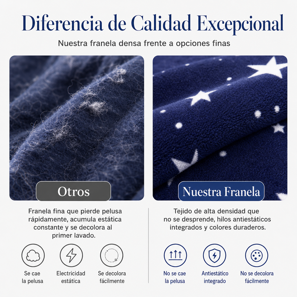 Funda Nórdica de Franela de Doble Cara Cálida y Suave