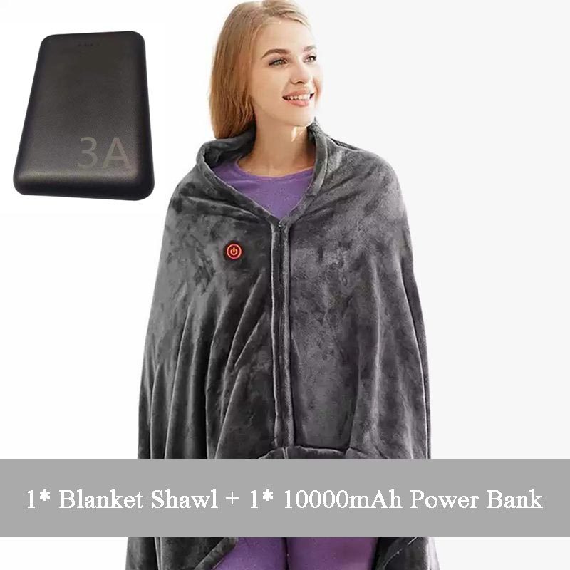 ⏳ ¡Oferta por tiempo limitado! ⏰ Chal manta térmica USB de franela suave ♨️🧥