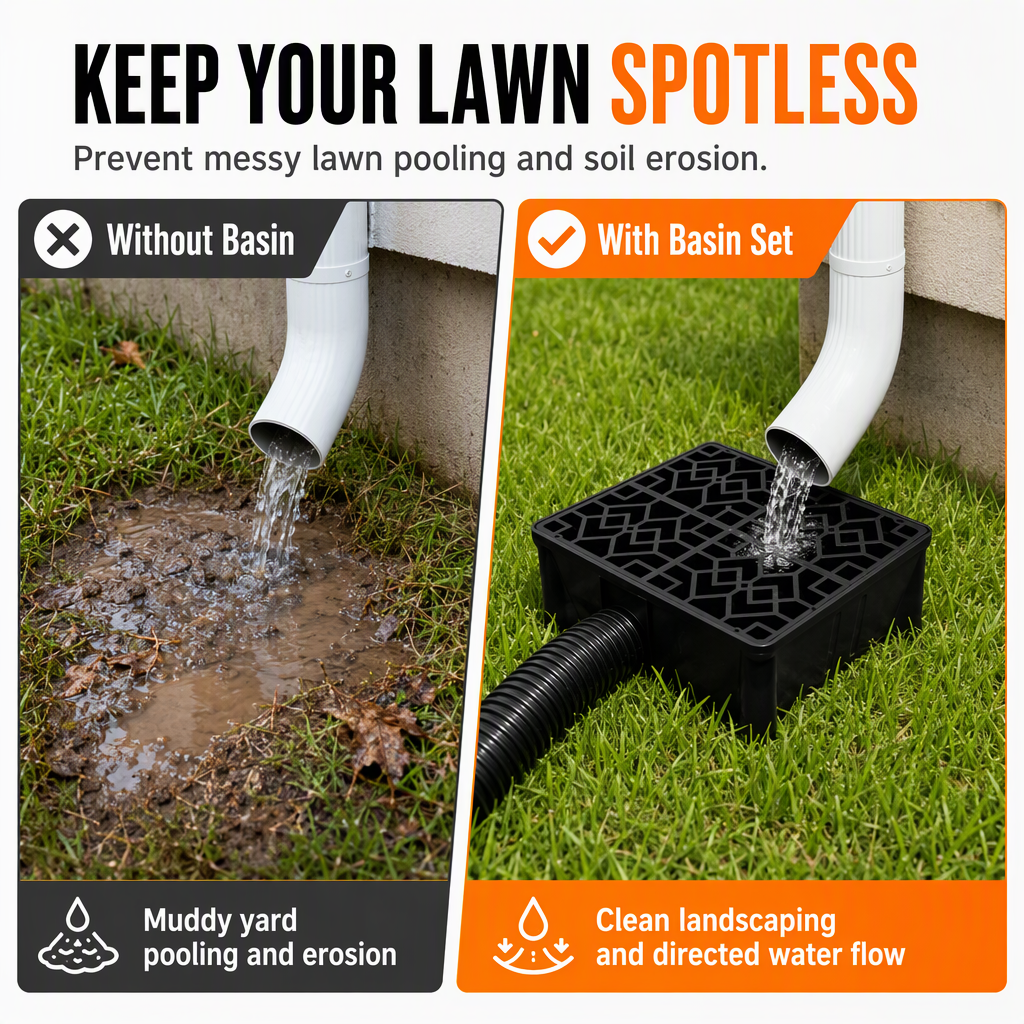 ⏳Time-Limited Special⏰Flexible Gutter Downspout Extension Pipe Set Plastic Rainwater Drain Hose for Roof Eaves and Exterior Walls