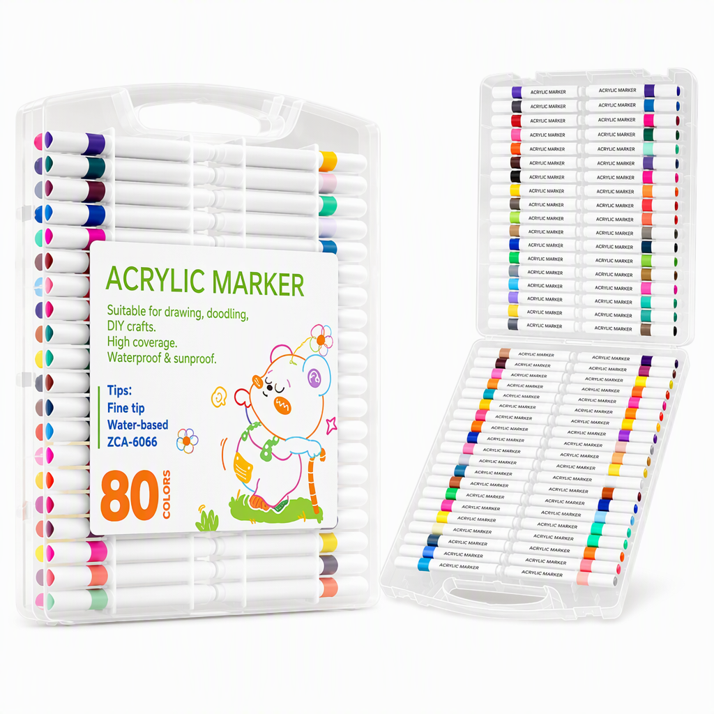 🎨¡50% de Descuento por Tiempo Limitado! 🖌️ Set de Marcadores Acrílicos con Estuche – Multisuperficie y Lavables ✨