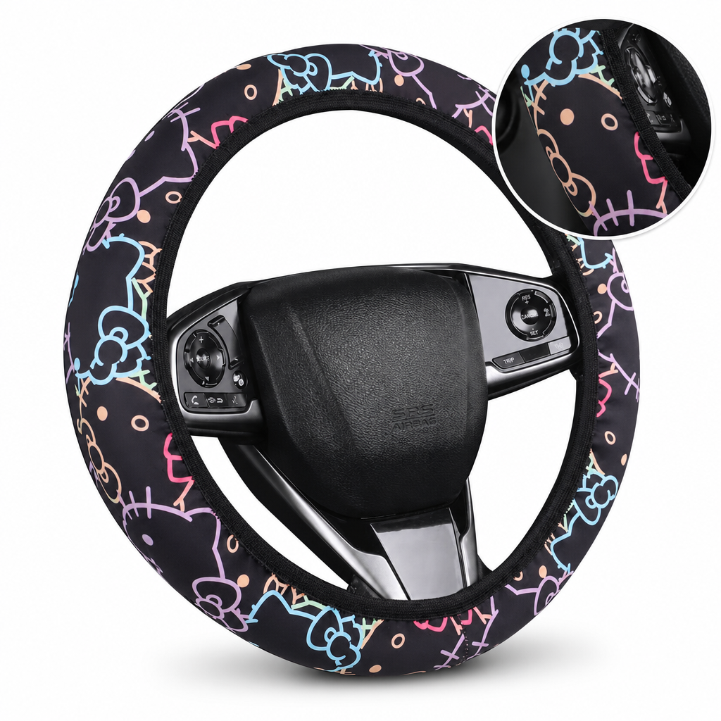 🚗 ¡50% de descuento por tiempo limitado! Funda elástica estampada para volante · Sin aro interior
