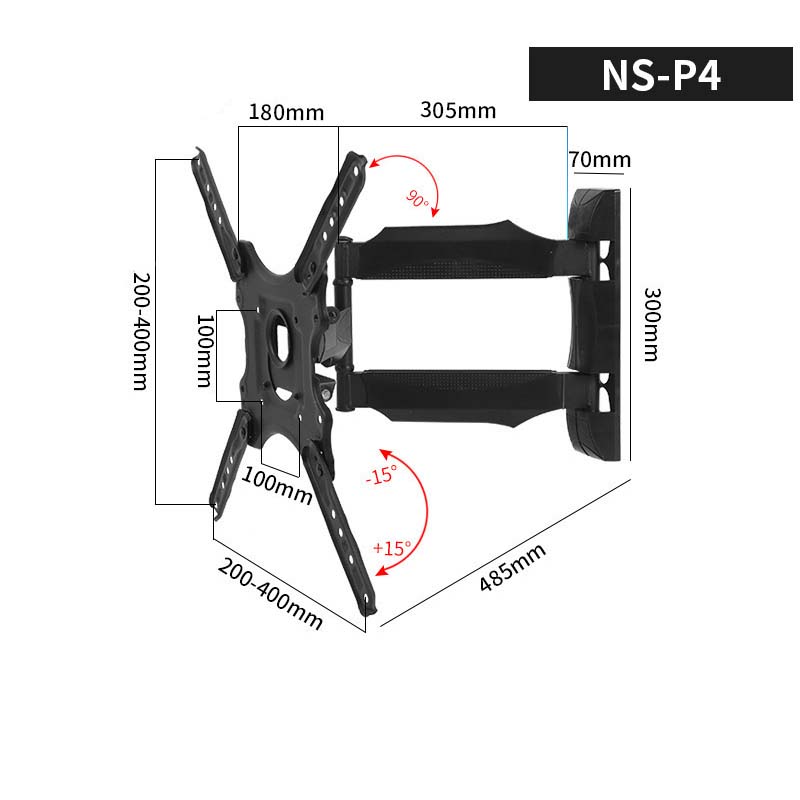 Soporte de pared para TV universal de movimiento completo y uso intensivo para pantallas de 32 a 120 pulgadas