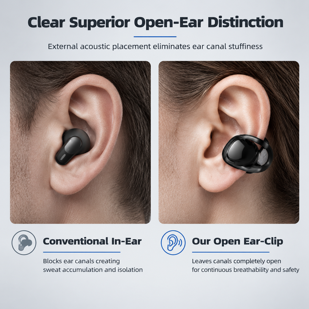 Auriculares inalámbricos Bluetooth de clip abierto para deportes