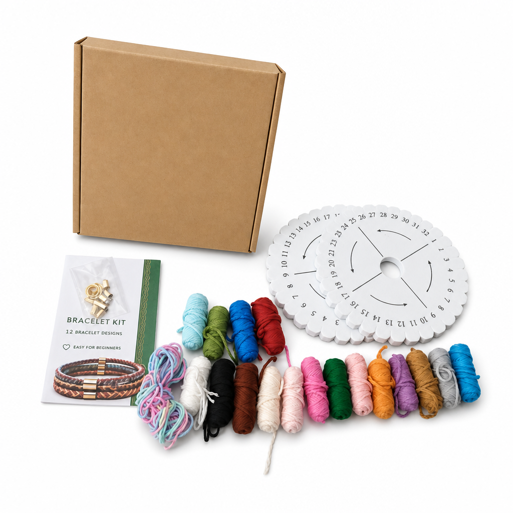 🧶 ¡50 % de descuento por tiempo limitado! Kit para trenzar cordones con disco numerado