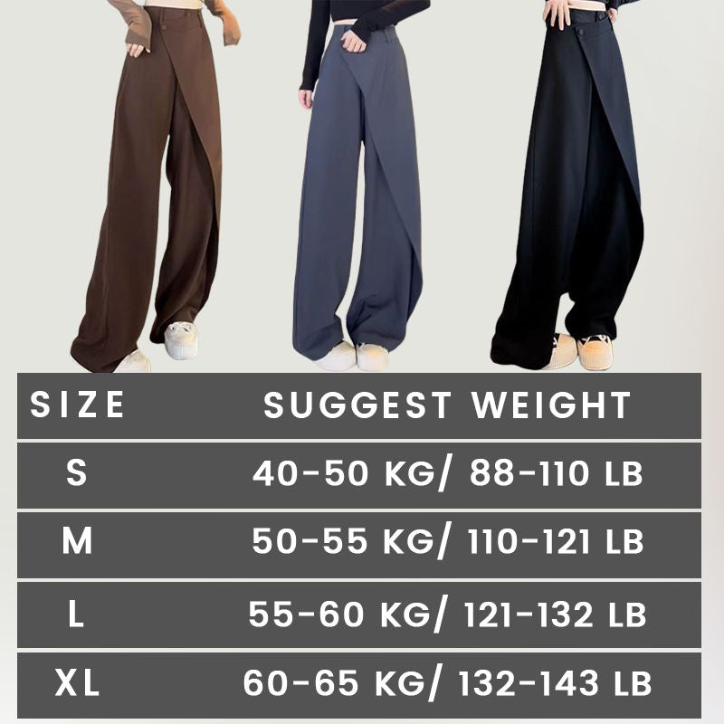Pantalones de pierna ancha de longitud completa con patchwork irregular de moda para mujer