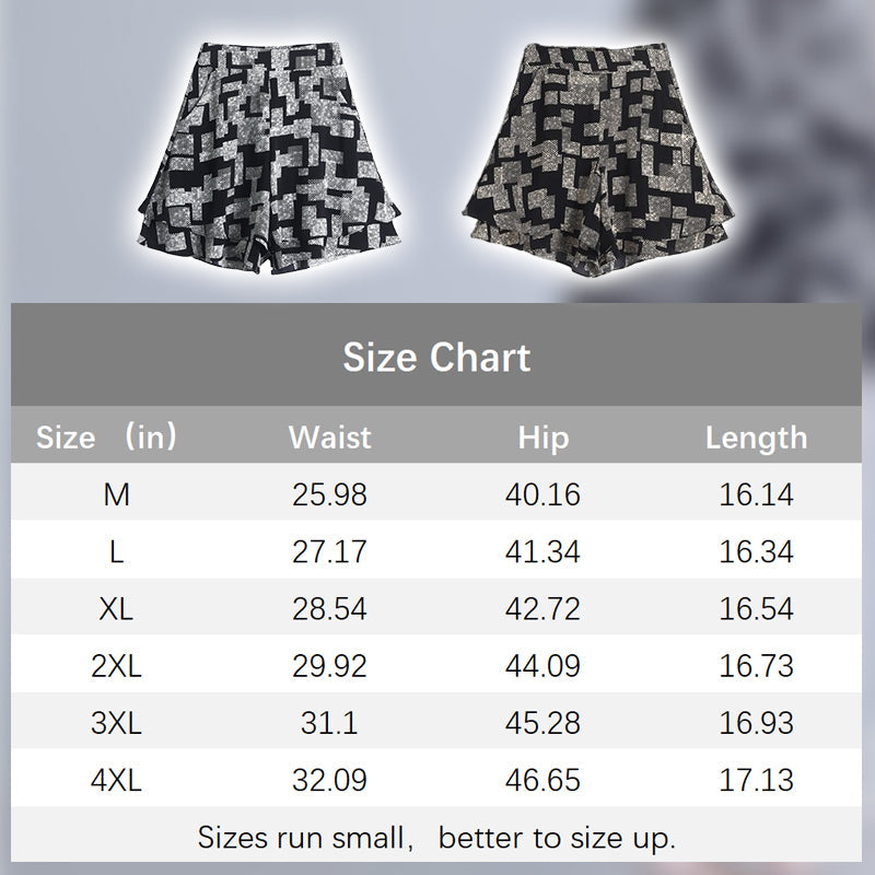 Shorts Casuales de Pierna Ancha con Dobladillo en Capas y Cintura Alta para Mujer(Compra 2 envío gratis)