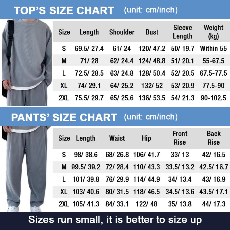 Conjunto de 2 piezas de manga larga para hombre, holgado y a la moda
