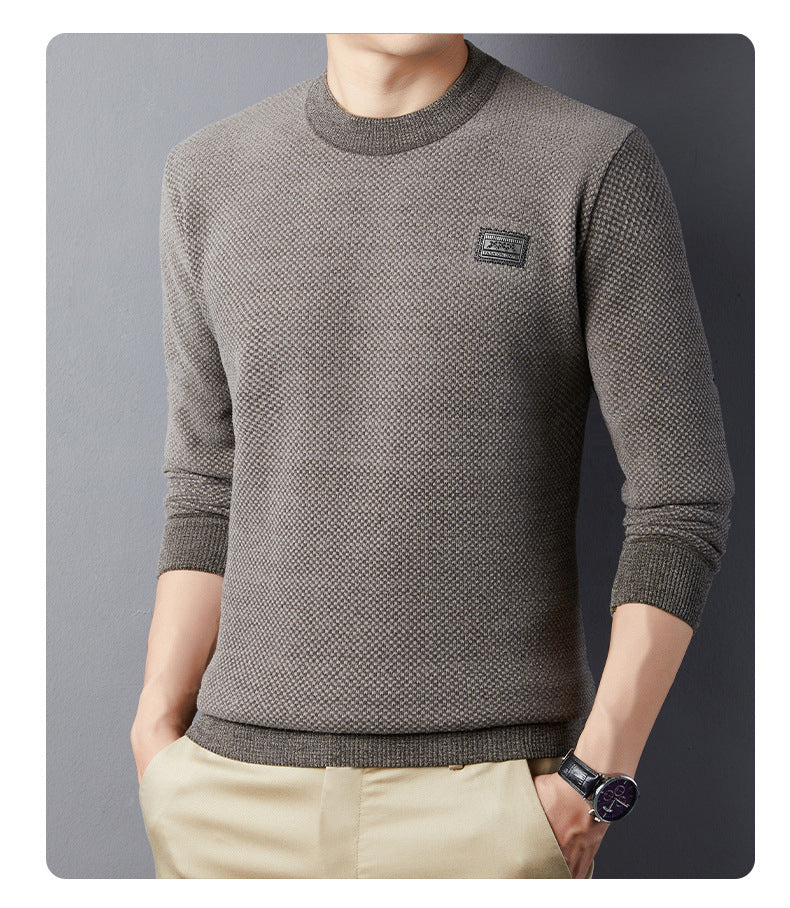 Sudadera jacquard térmica de cuello redondo para hombre