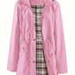 Chaquetas Casual de Color Sólido, Impermeables y Cortavientos con Capucha