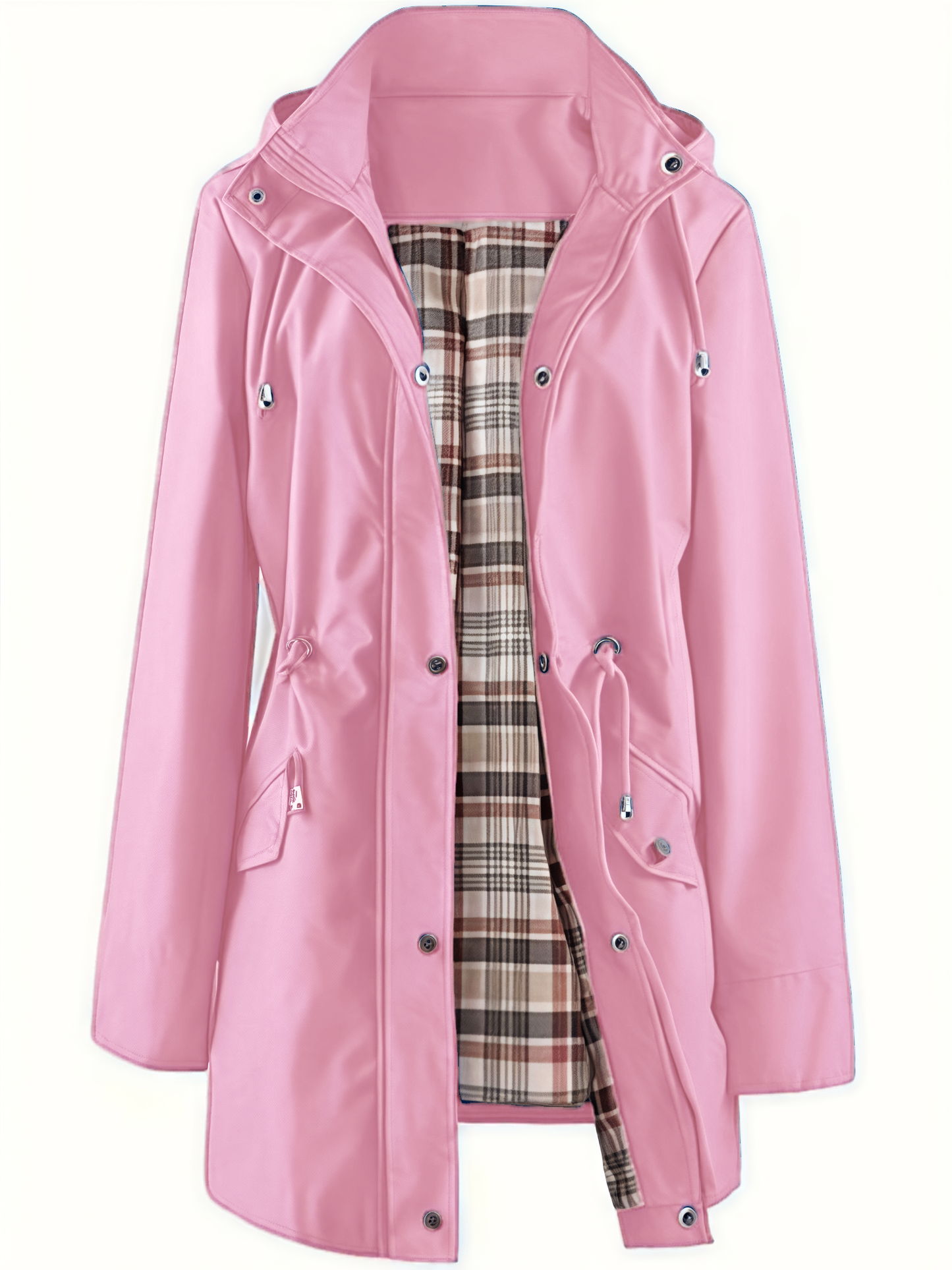Chaquetas Casual de Color Sólido, Impermeables y Cortavientos con Capucha