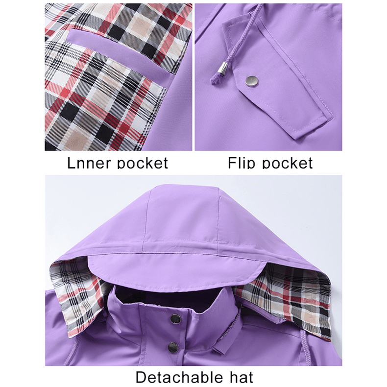 Chaqueta Impermeable para Mujer a Cuadros