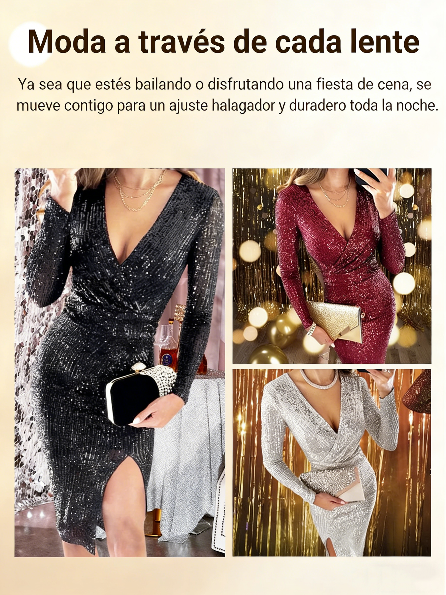 🎅🎄¡Oferta Navideña con 60% DE DESCUENTO!🔥✨¡NUEVA LLEGADA!✨ Vestido Ajustado de Lentejuelas Sexy